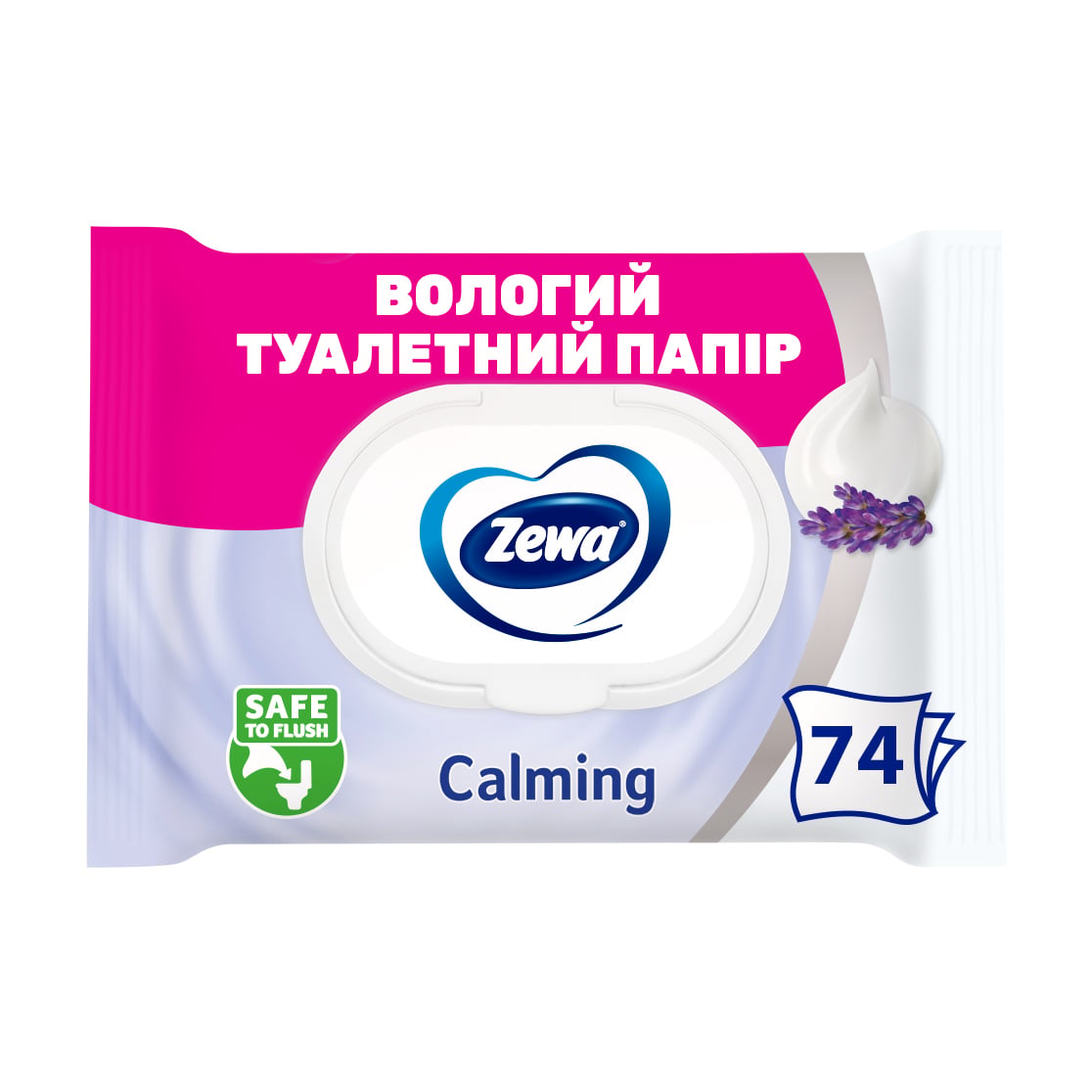 Вологий туалетний папір Zewa Calming, 74 шт